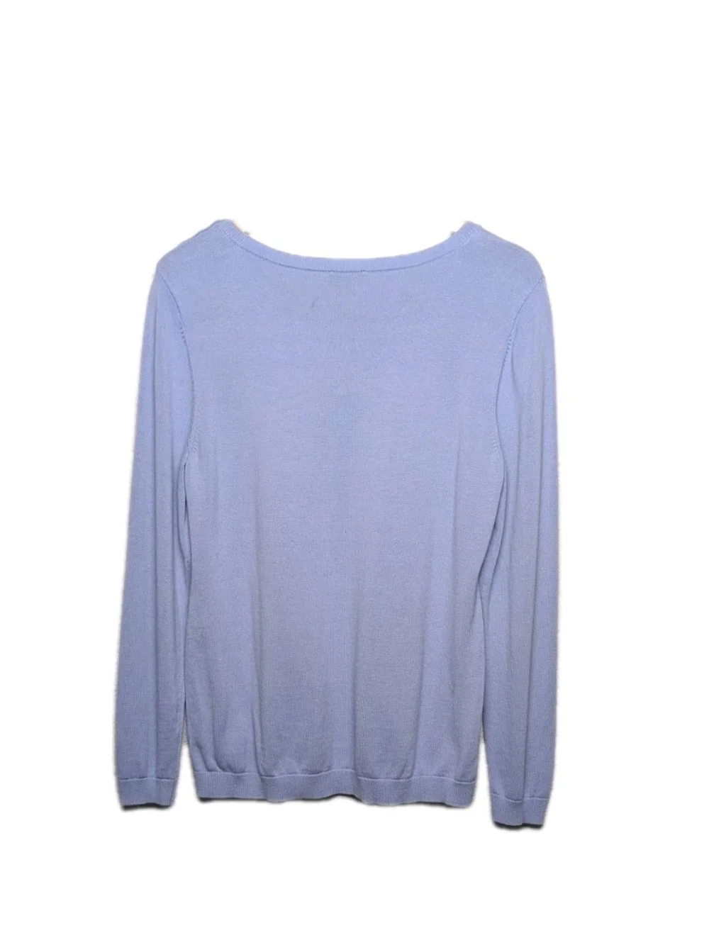 Talbots Nautical Crewneck Sweater Large with Navy Anchor